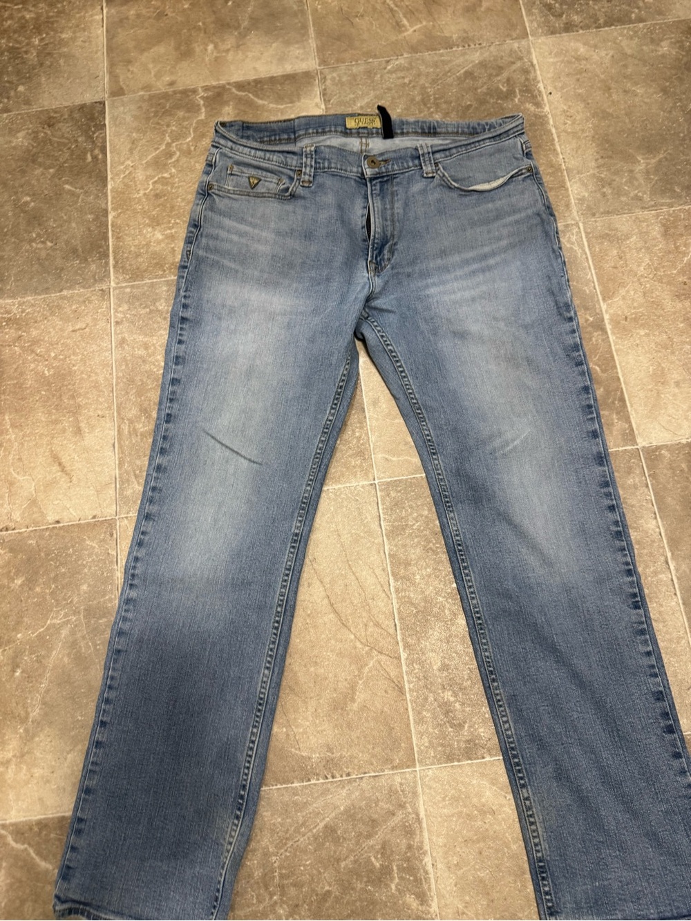 Guess Men's Straight Jeans in Light Blue Denim 36X32